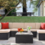 LACOO 7 Pieces Patio Conversation Set Outdoor Sectional Sofa Set PE Rattan, Beige